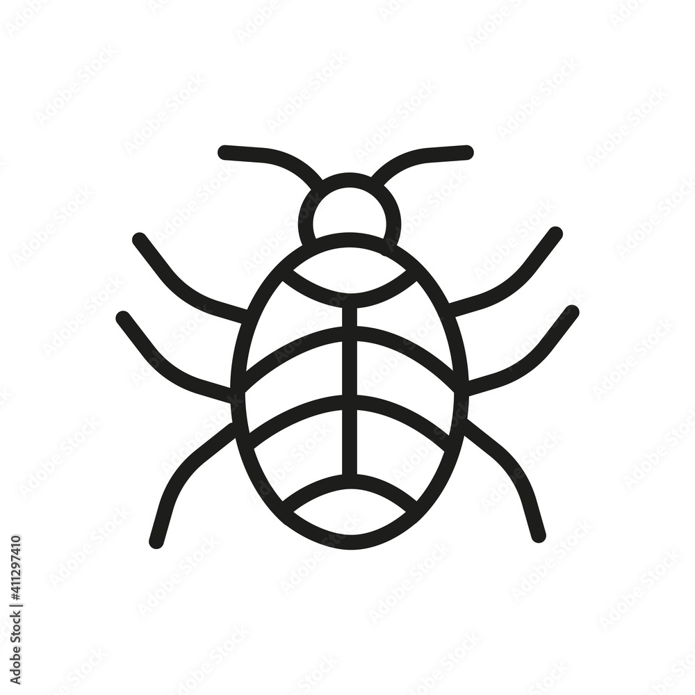 Outline Bug Line Icons Isolated On A White Background. Box Icons Sign Outline Bug Line Icons Isolated On A White Background. Box Icons Sign