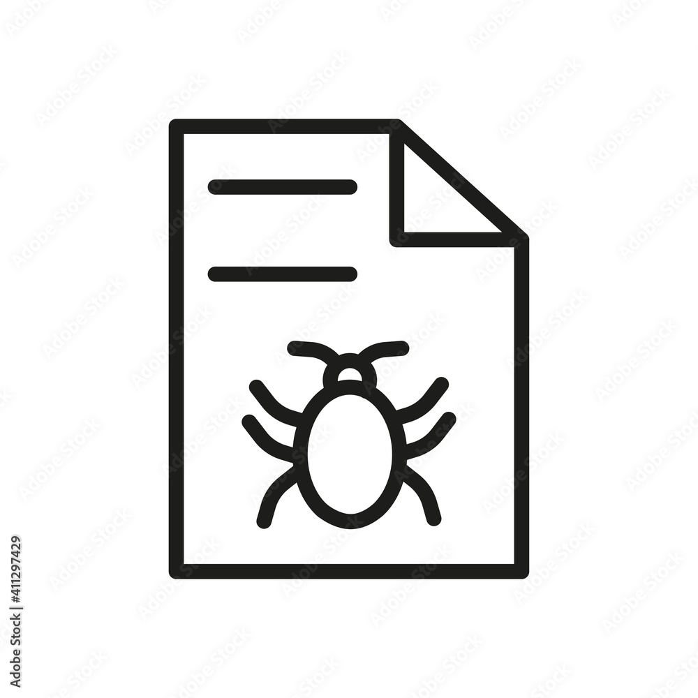Outline Bug Line Icons Isolated On A White Background. Box Icons Sign Outline Bug Line Icons Isolated On A White Background. Box Icons Sign