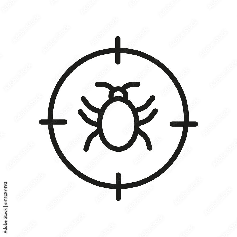 Fototapeta premium Outline Bug Line Icons Isolated On A White Background. Box Icons Sign