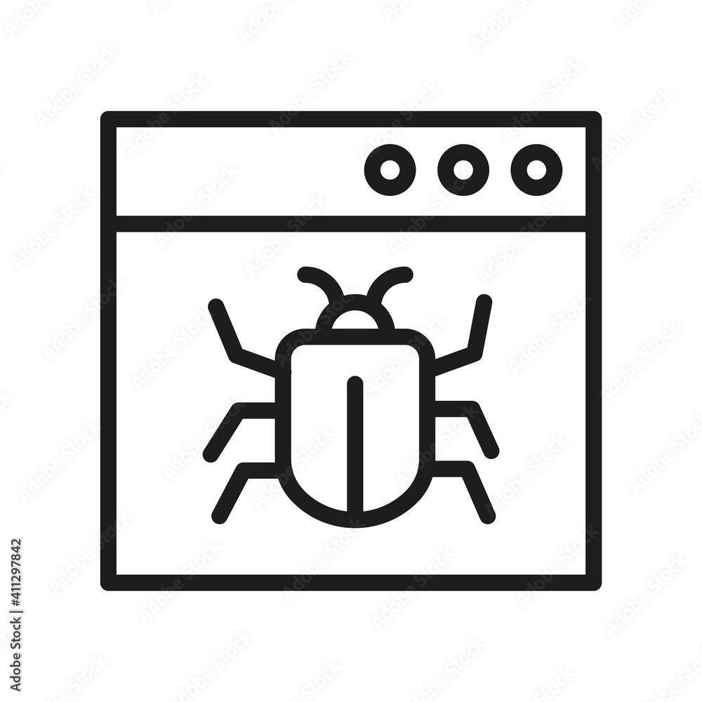 Outline Bug Line Icons Isolated On A White Background. Box Icons Sign Outline Bug Line Icons Isolated On A White Background. Box Icons Sign