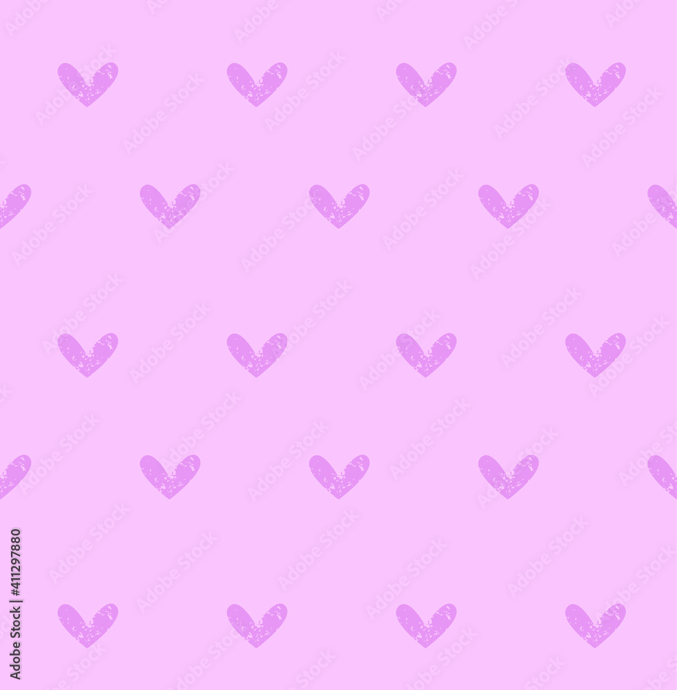 Hearts. seamless pattern. Valentine's Day. Hand drawing illustration. Flat illustration