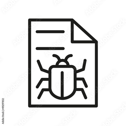 Outline Bug Line Icons Isolated On A White Background. Box Icons Sign