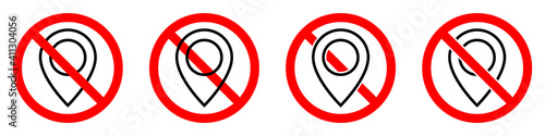 No GPS icon. Map pointer ban icon. Award is prohibited. Vector icons set. Free Download No GPS icon. Map pointer ban icon. Award is prohibited. Vector icons set. - GFXLoad