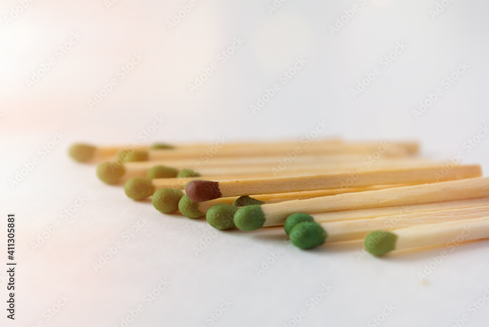 Scattered matches. Soft focus. Scattered matches. Soft focus.