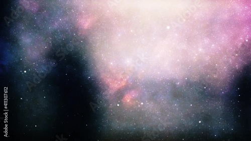 Dark Universe. Stars and nebulae in deep space animation