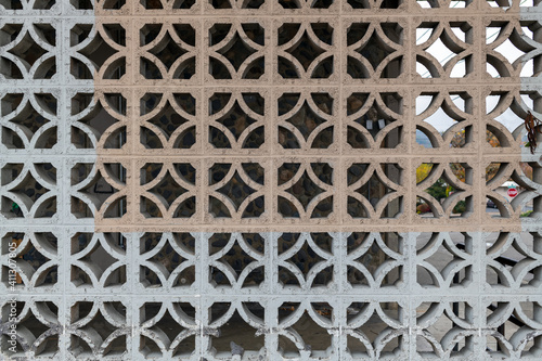 Decorative concrete lattice from an abandoned shopping center