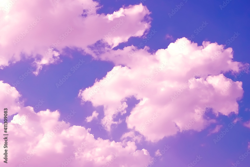 white air clouds against the purple sky. clear summer day. white air clouds against the purple sky. clear summer day.