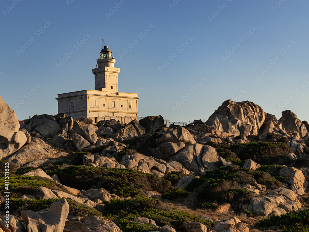Sunset at the Capotesta Lighthouse in Sardinia