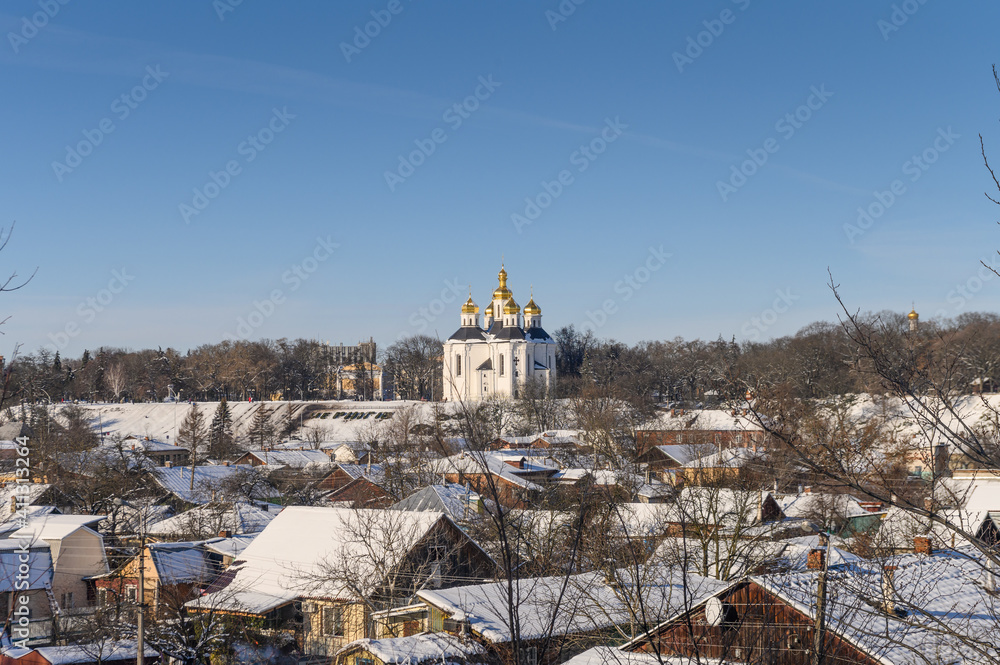 Obraz premium old church in the city park of Chernihiv