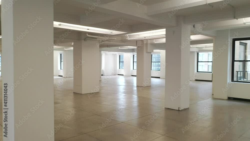 Diagonal Path Across an Empty White Office Diagonal Path Across an Empty White Office