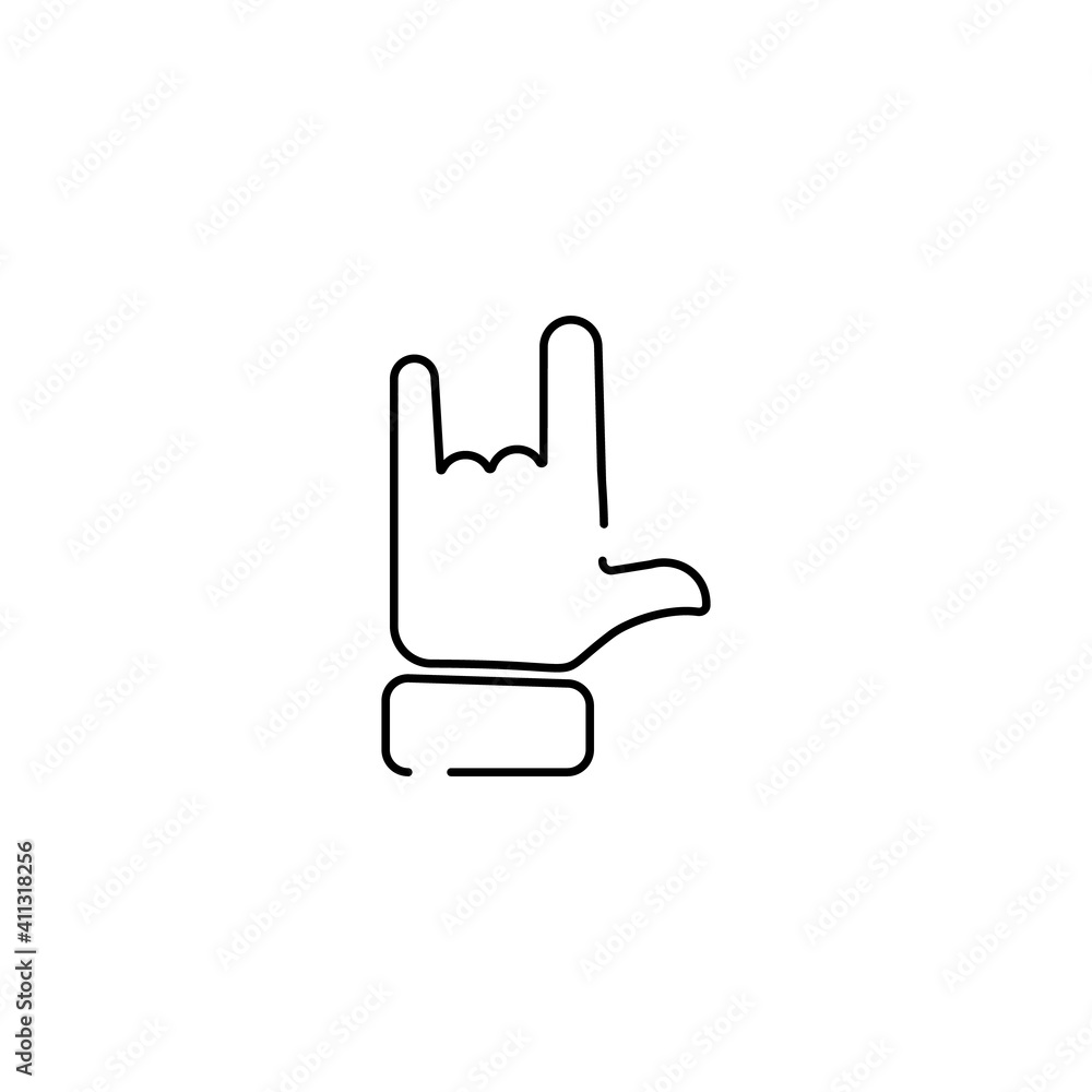 rock music emoji, finger gesture line art vector icon for apps and websites rock music emoji, finger gesture line art vector icon for apps and websites