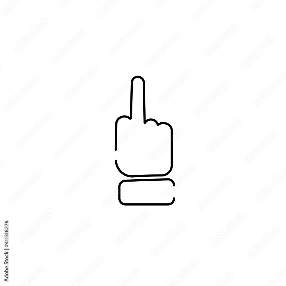 fuck you emoji, finger gesture line art vector icon for apps and websites fuck you emoji, finger gesture line art vector icon for apps and websites