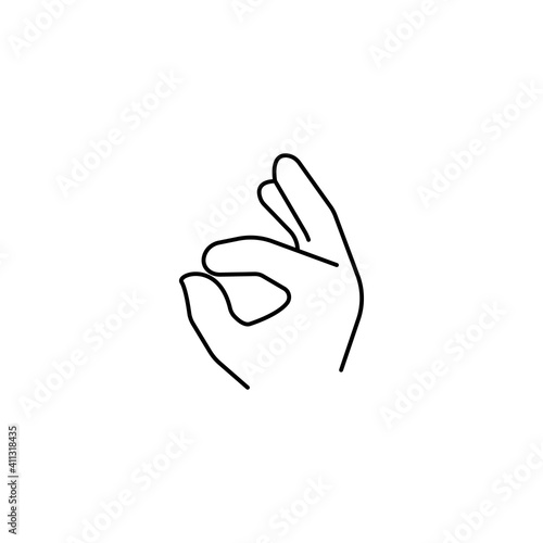 perfect, bellissimo fingers emoji, hand gesture line art vector icon for apps and websites