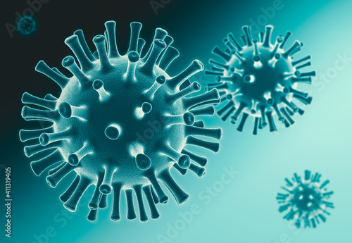 3D Model of Corona Virus a Dangerous Respiratory Disease, Symbol of Viral Epidemic