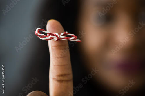 African American Woman With Memory Ribbon. Don't forget photo