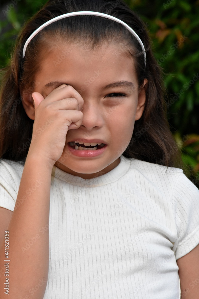 A Tearful Young Female Adolescent Closeup