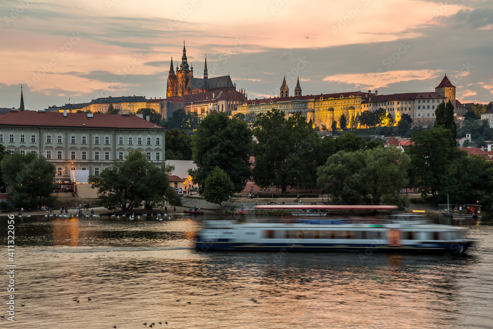 Fototapeta premium Prague panorama at night, Czech Republic