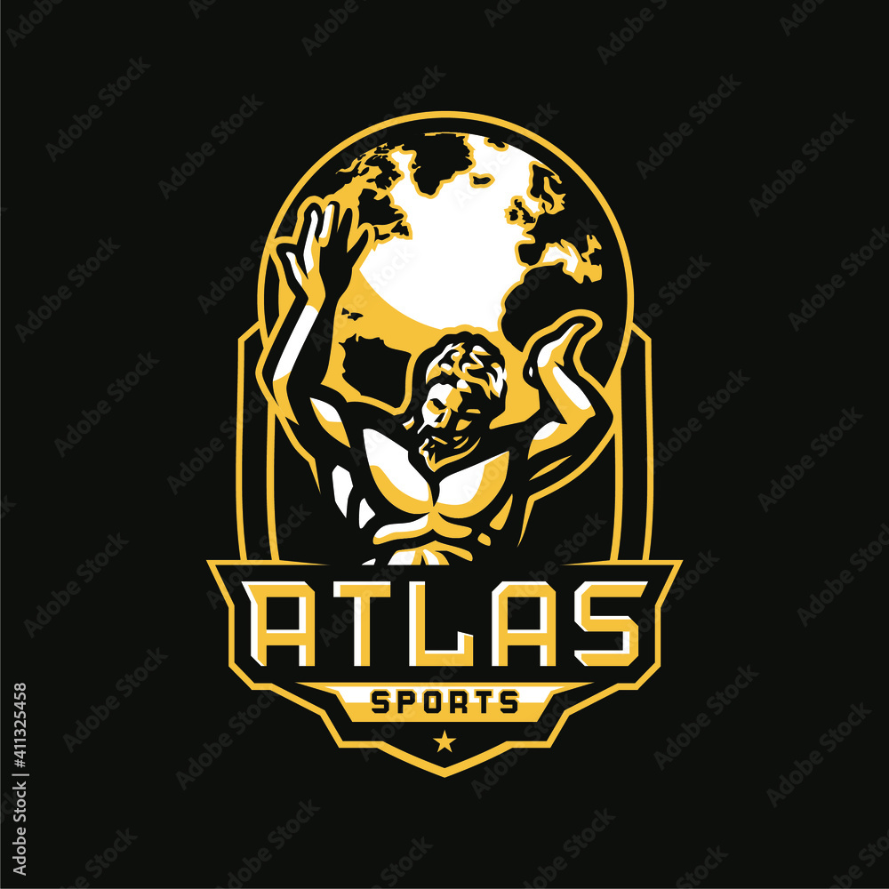 Atlas Sports Mascot Logo Design Atlas Sports Mascot Logo Design