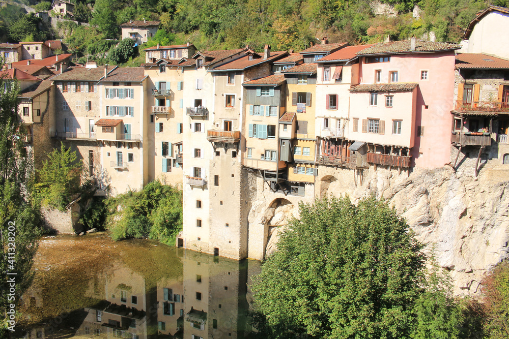 Pont-en-Royans, a charming and picturesque village in Vercors Regional Nature Park in the French alps