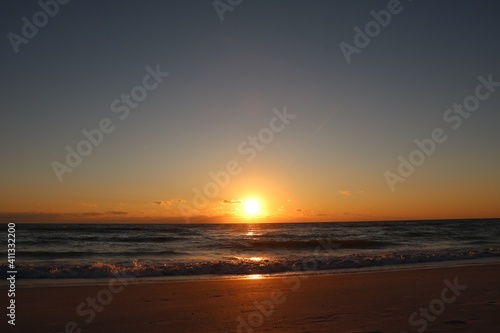 Sunset at Manatee public beach at Anna maria island  Florida USA
