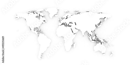 World Map White 3D