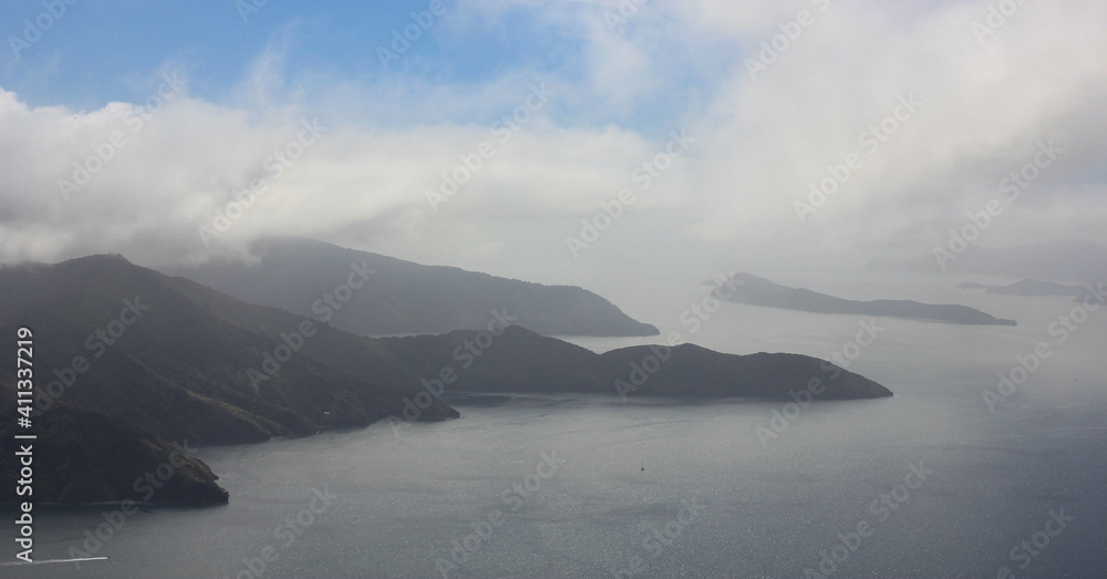 Misty day in the Marlborough Sounds.
