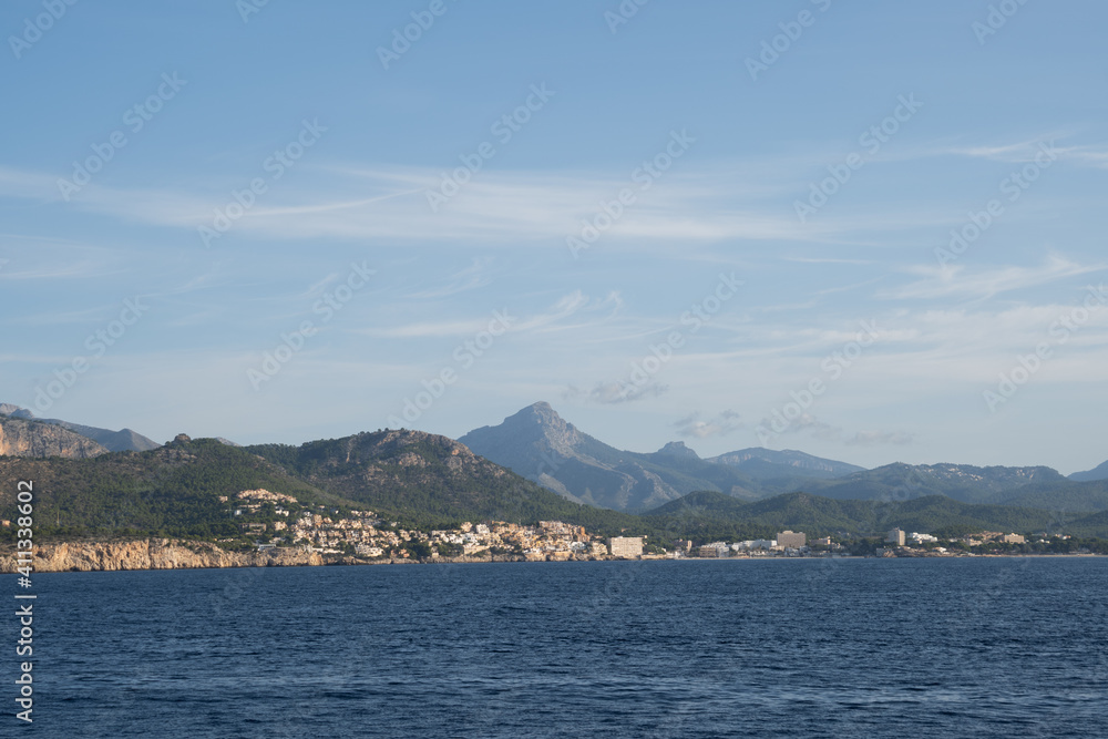 Mountains of Mallorca view from the sea.
