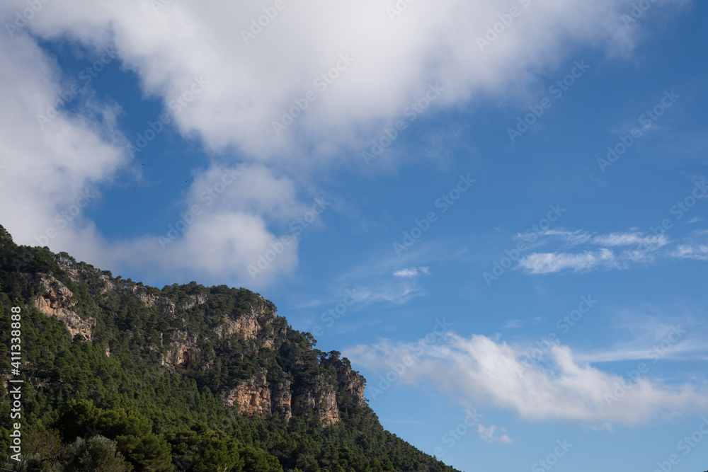 Clouds over the mountains in Mallorca. 