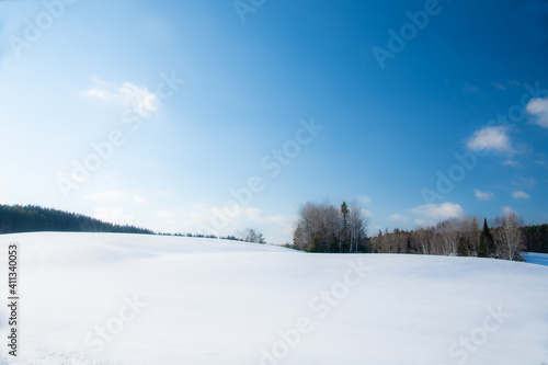 Winter landsacape on the countryside in Quebec, Canada