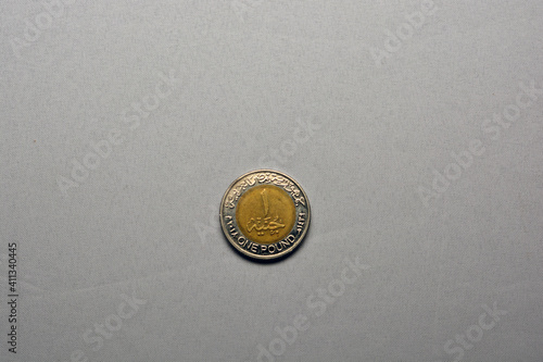 Egyptian currency one pound coin money , 1 LE Egyptian cash photo