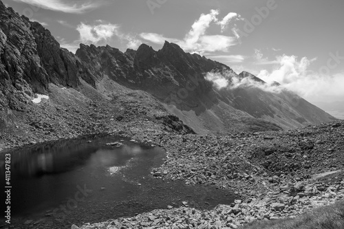 High Tatras - Slovakia - The the look to Capie pleso lake with the Satan peak in the background. photo