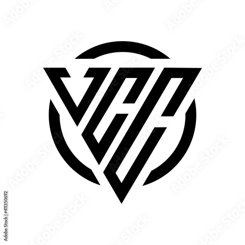 Initial letter VCC triangle monogram cool simple modern logo concept 