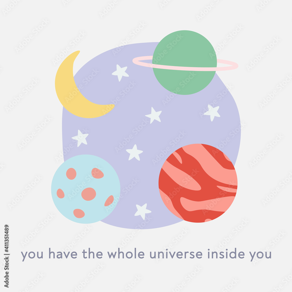 you have the universe inside you quote card retro