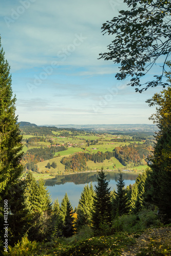 view on alpsee in bavaria in autumn