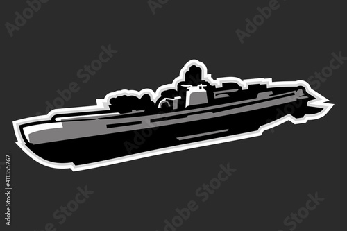 Japanese World war II submarine vector illustration