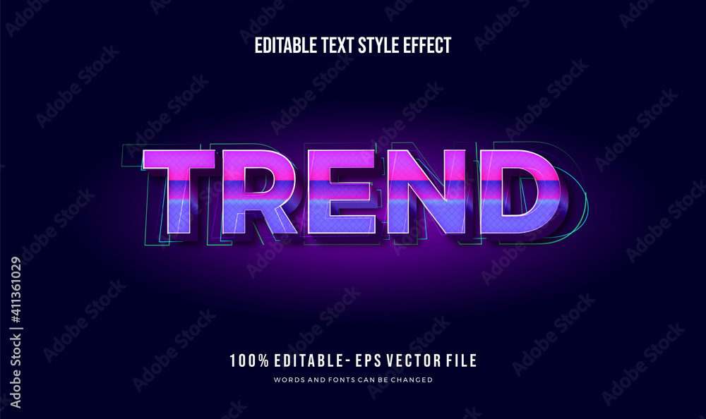Modern Editable text style effect . Vector File Editable  