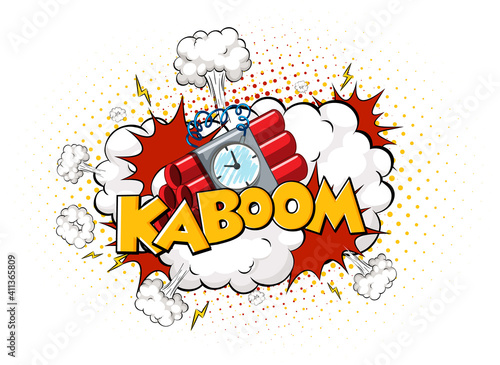 Comic speech bubble with kaboom text