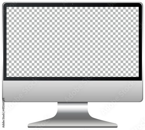 Computer display monitor isolated on white background