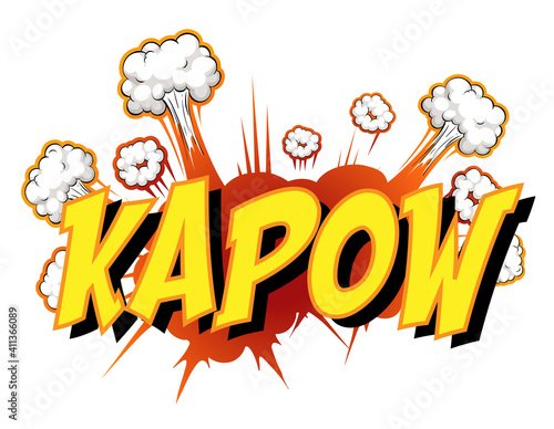 Comic speech bubble with kapow text