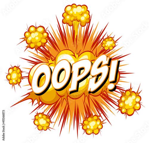 Comic speech bubble with oops text