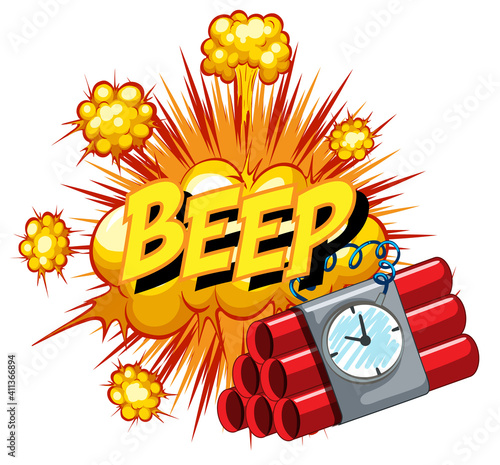 Comic speech bubble with beep text
