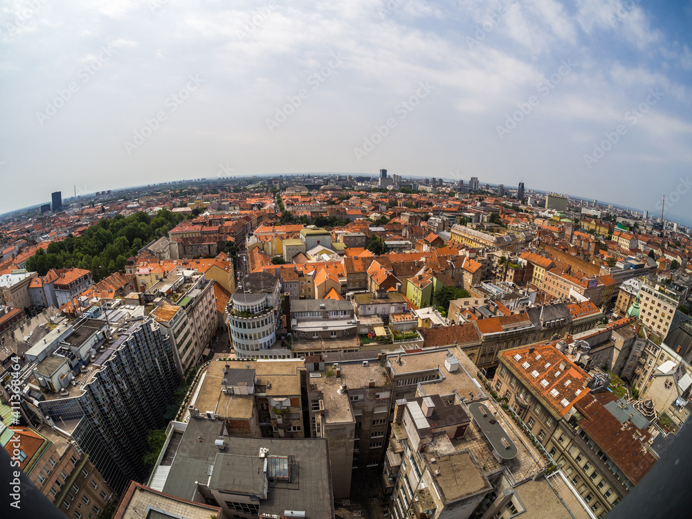 The cityscape view from Zagreb 360° observation deck