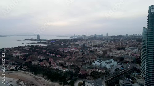 Aerial photography of Qingdao Badaguan coastline scenery photo