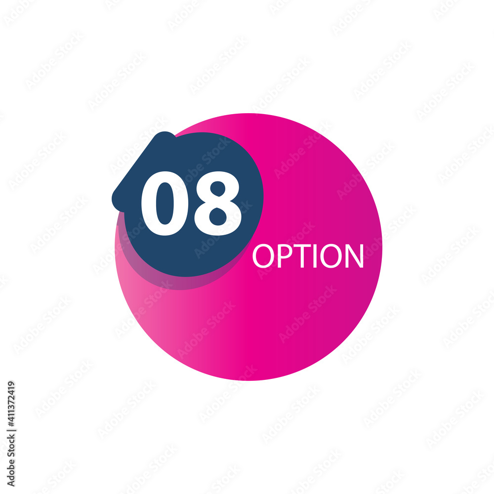 Number 08 option label vector temple design illustration