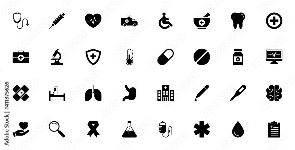 Medical icon set. for computer, web and mobile apps Medical icon set. for computer, web and mobile apps