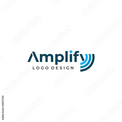 Modern and unique wordmark logo about amplify on a white background.
EPS 10, Vector.

