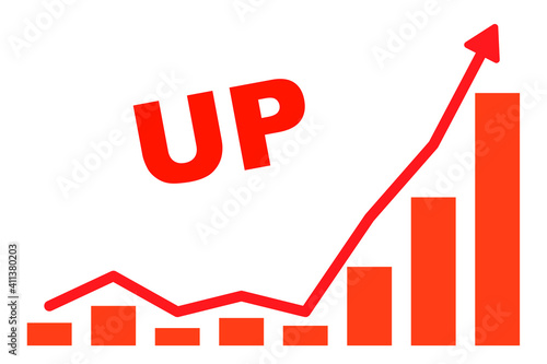 急上昇のグラフ　ベクターイラスト