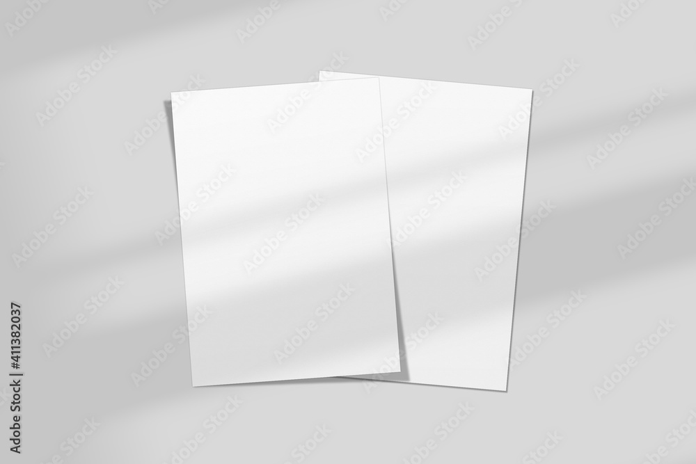 Realistic blank A4 flyer brochure for mockup. Paper or poster illustration. 3D Render. Realistic blank A4 flyer brochure for mockup. Paper or poster illustration. 3D Render.