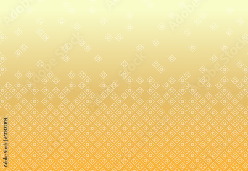 Golden Thai pattern on a white background, wall decoration pattern in Thai temples. vector illustration