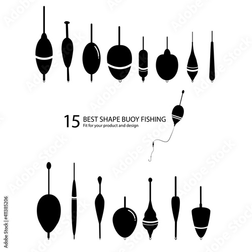 Ilustration Vector Graphic of best shape of fishing buoys float white background, good for your equipment fishing product.